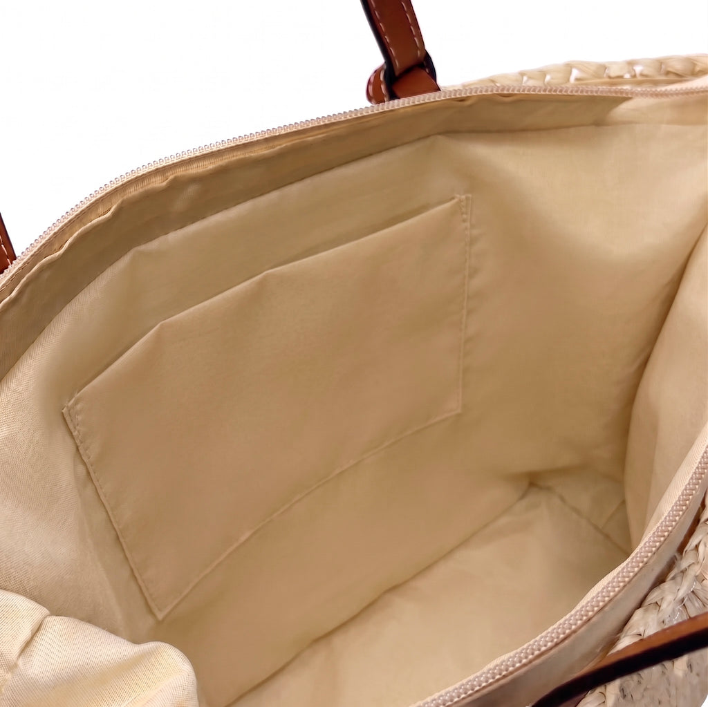 SOLARIS - Bolso capazo de rafia BEIGE