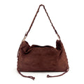 HALO - Bolso de hombro con asa trenzada MARRON