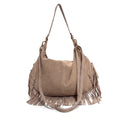 NOVA - Bolso shopper con flecos TAUPE