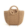 VELA - Set de 3 bolsos de rafia CAMEL
