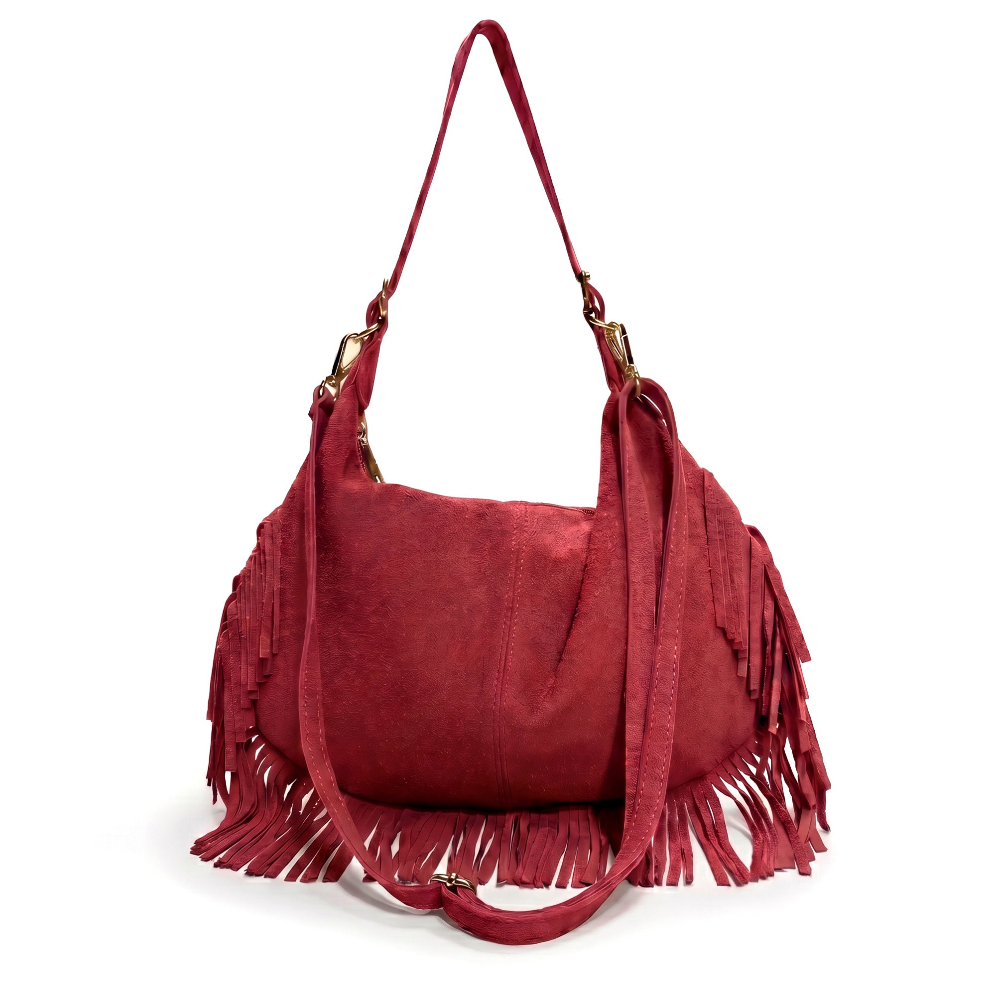 NOVA - Bolso shopper con flecos BURDEOS