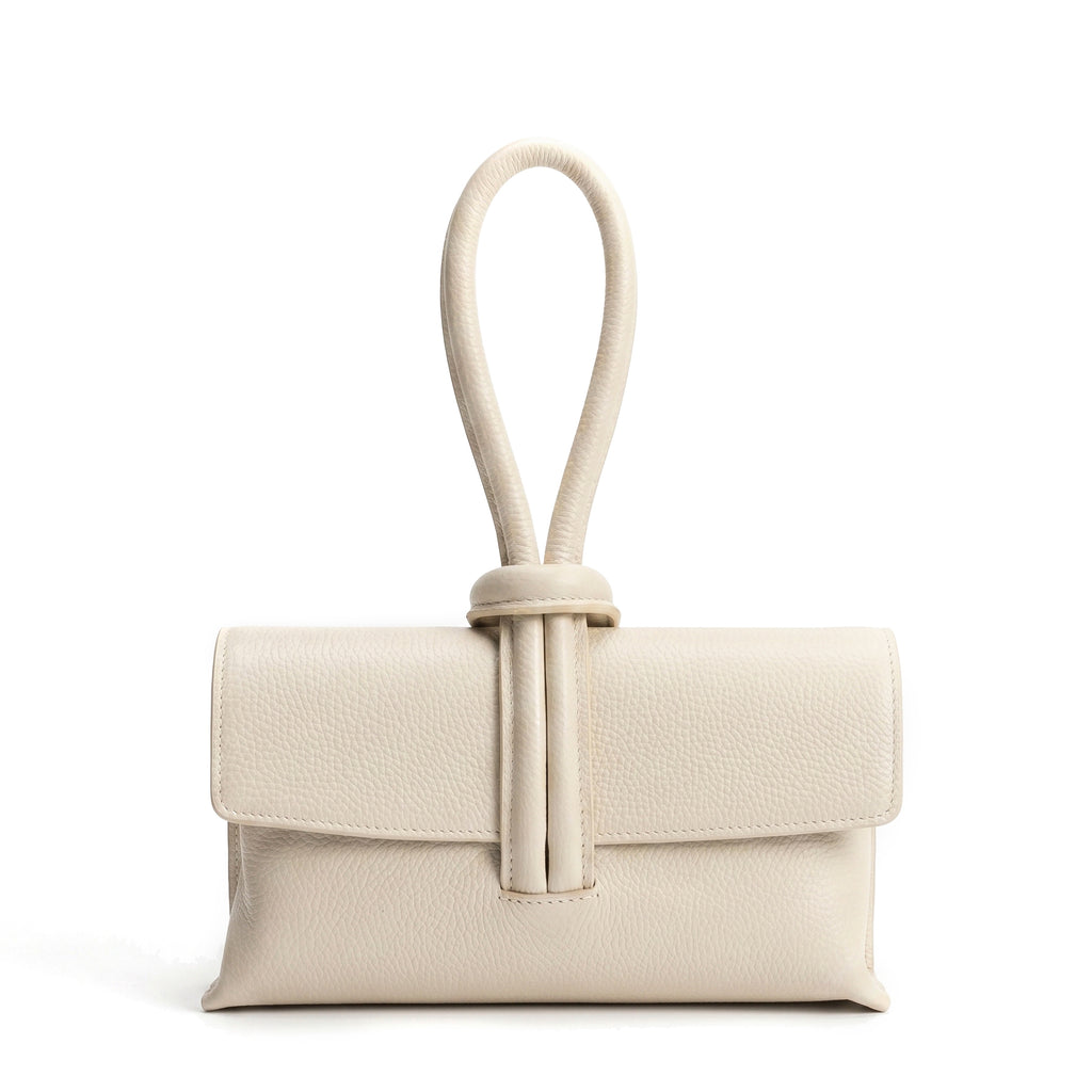 AURORA - Bolso de mano de piel CREMA
