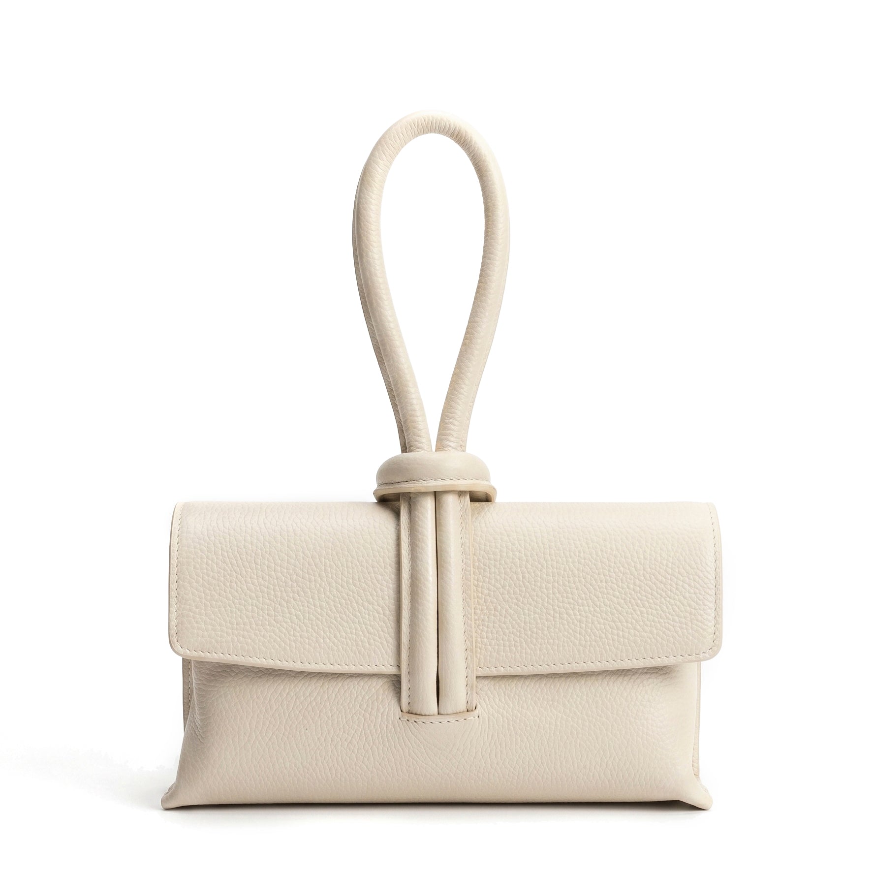 AURORA - Bolso de mano de piel CREMA
