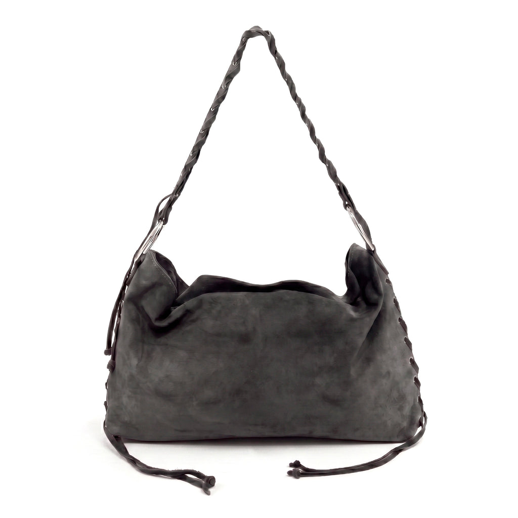 HALO - Bolso de hombro con asa trenzada GRIS