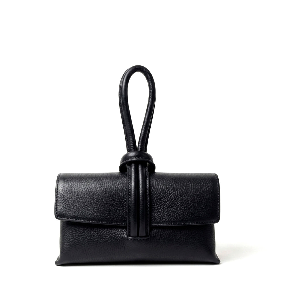 AURORA - Bolso de mano de piel NEGRO