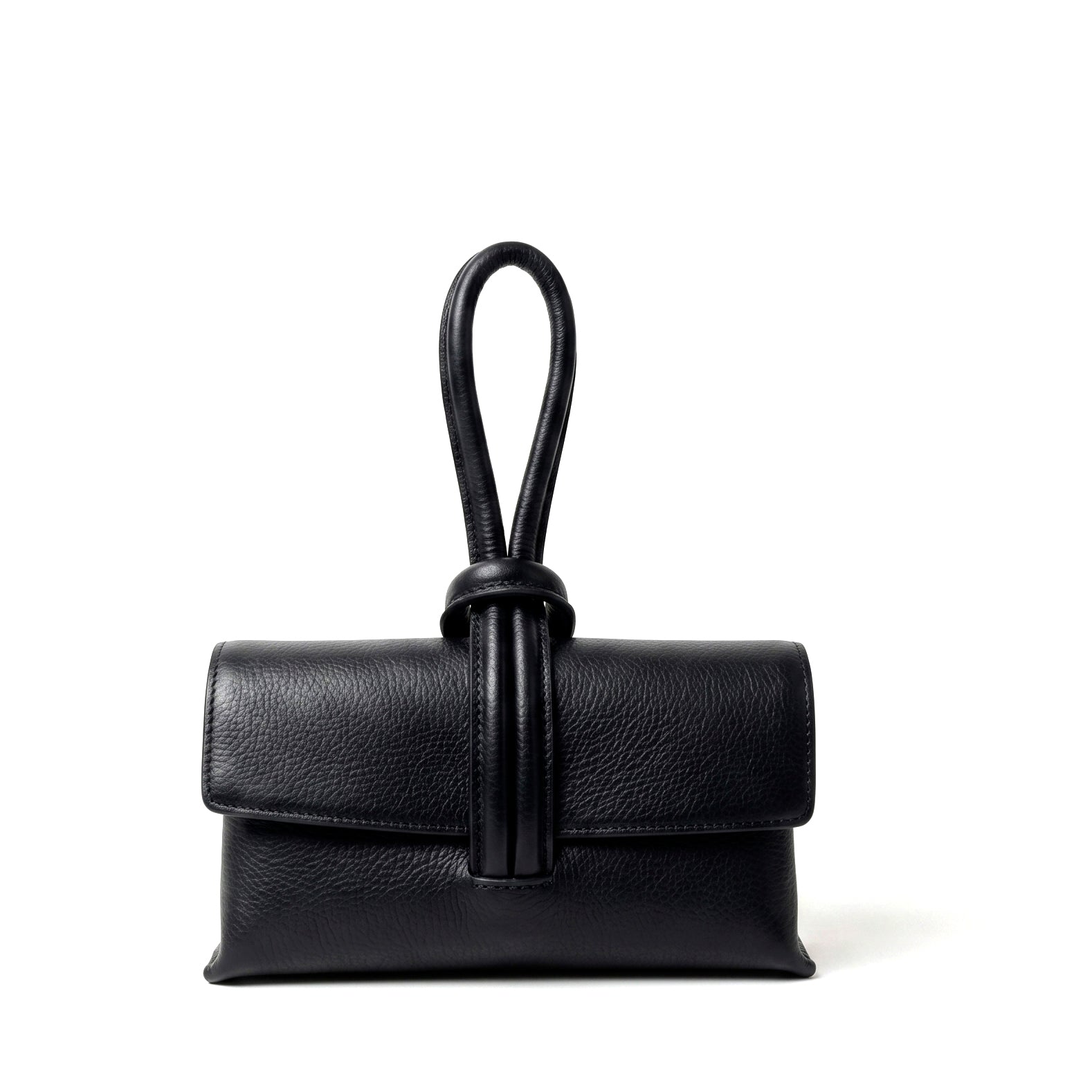 AURORA - Bolso de mano de piel NEGRO