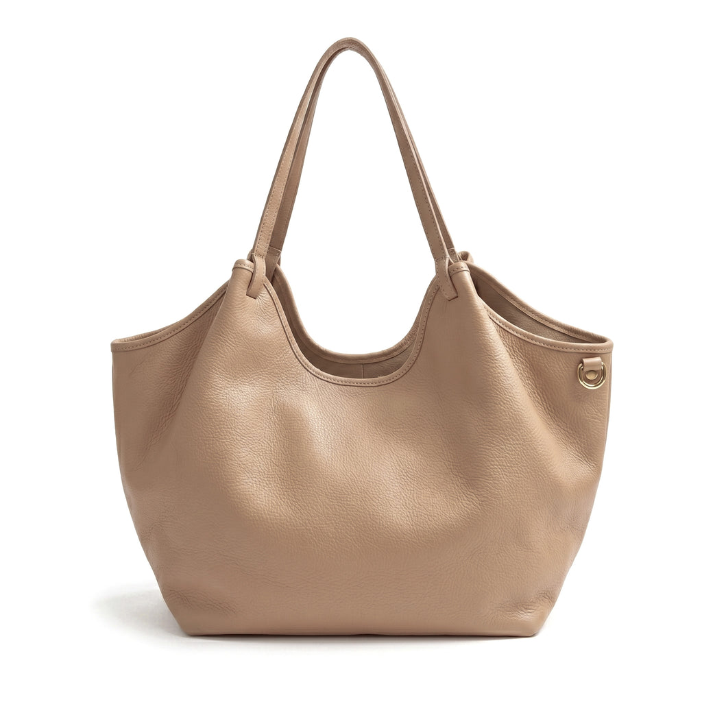 LUNA - Bolso Shopper Slouchy de piel TAUPE