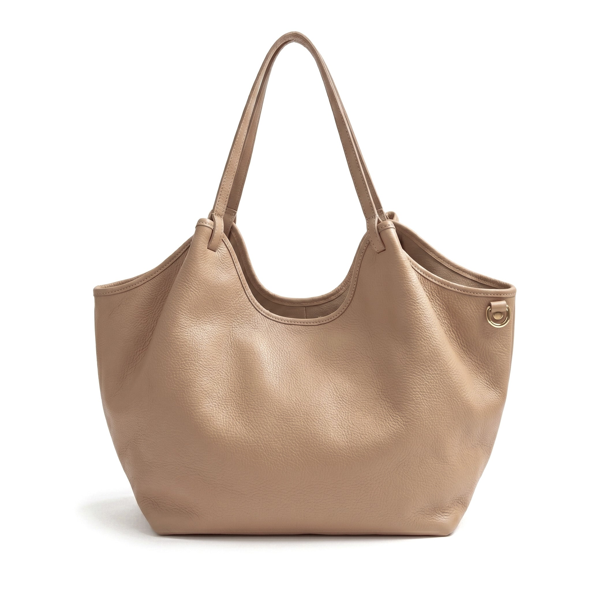 LUNA - Bolso Shopper Slouchy de piel TAUPE