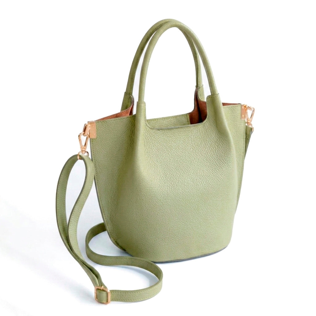 DENNA - Bolso Bucket de piel VERDE