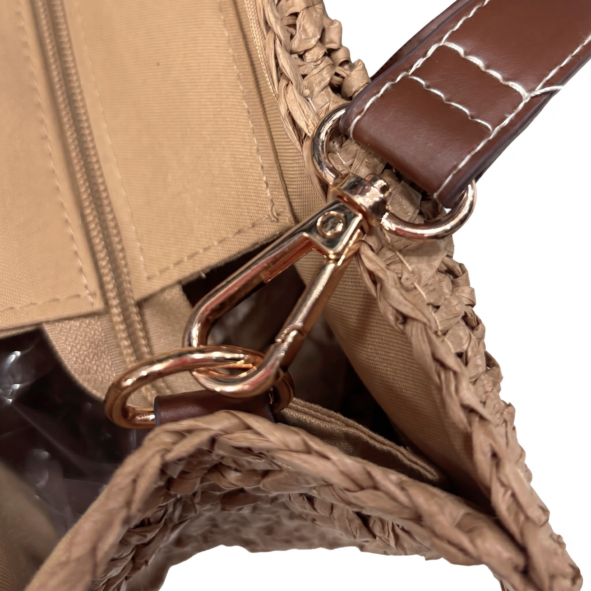VEGA - Bolso de rafia CAMEL