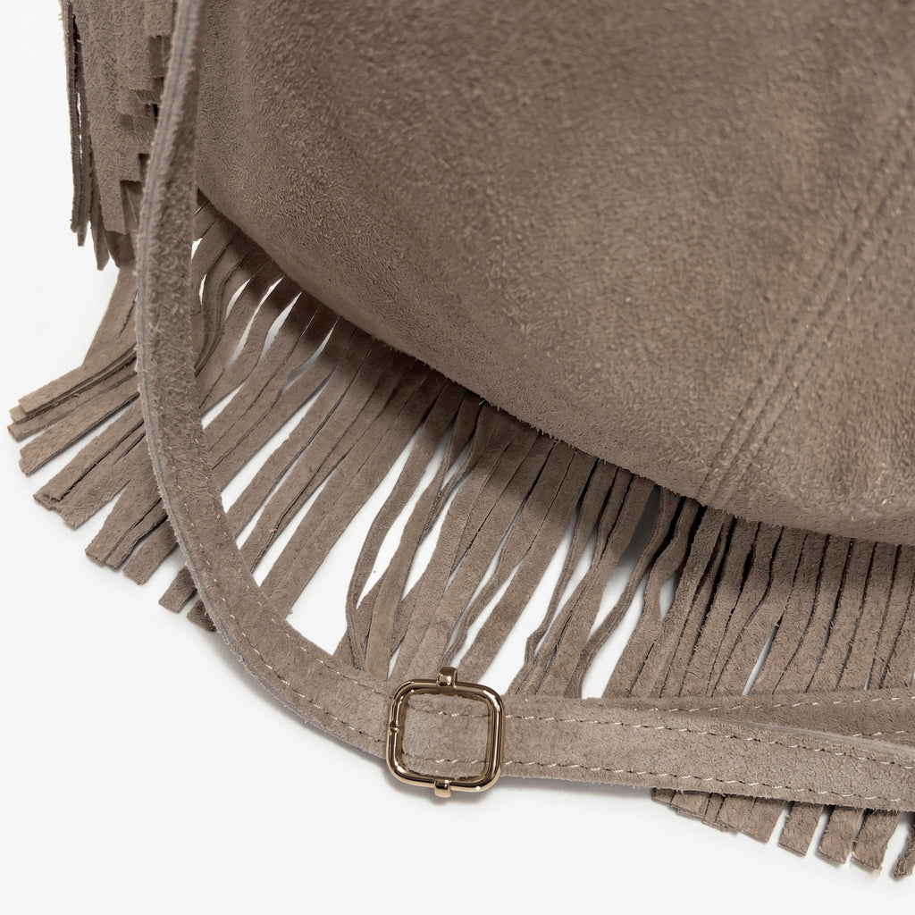 NOVA - Bolso shopper con flecos TAUPE