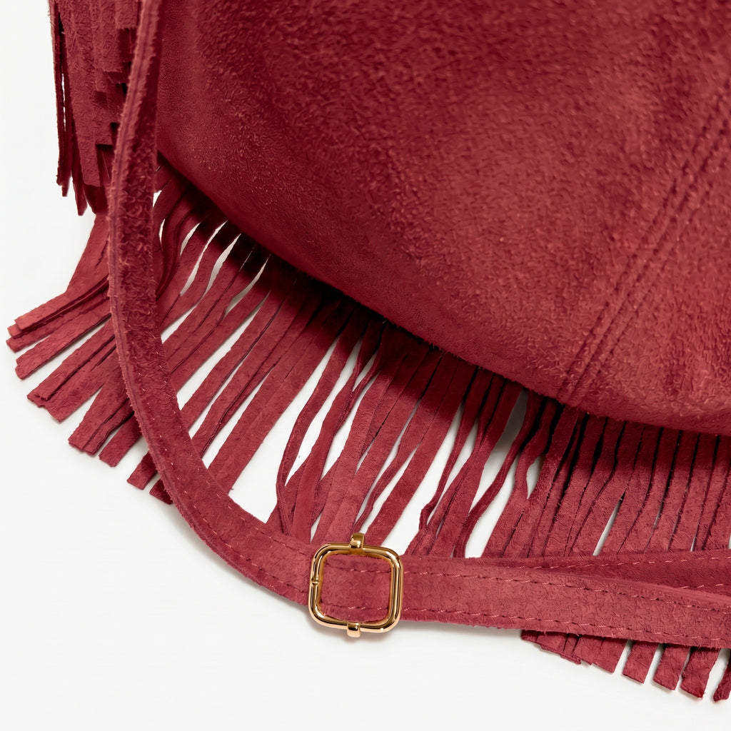 NOVA - Bolso shopper con flecos BURDEOS