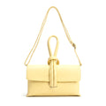 AURORA - Bolso de mano de piel AMARILLO