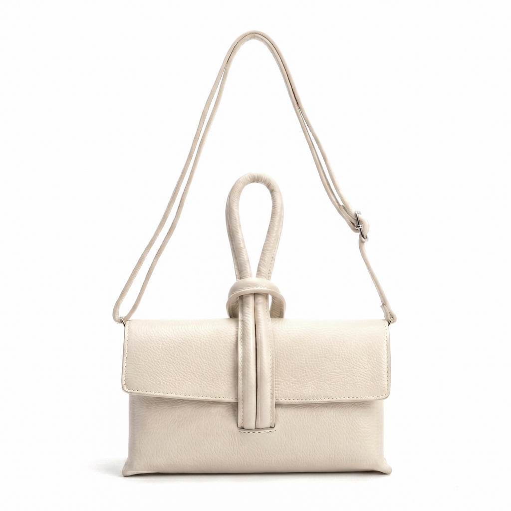 AURORA - Bolso de mano de piel CREMA