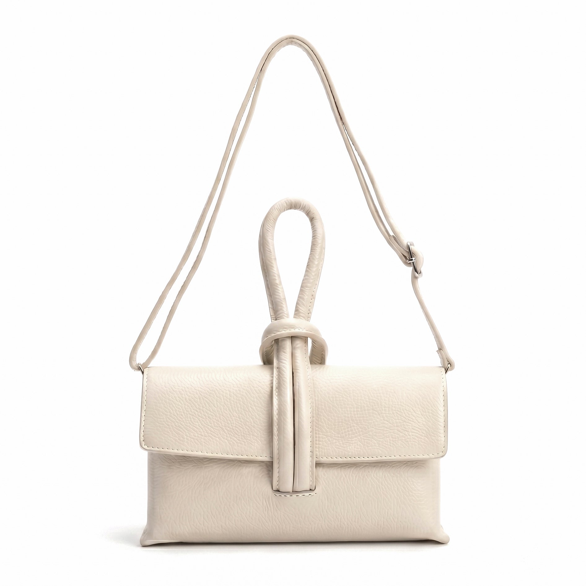 AURORA - Bolso de mano de piel CREMA