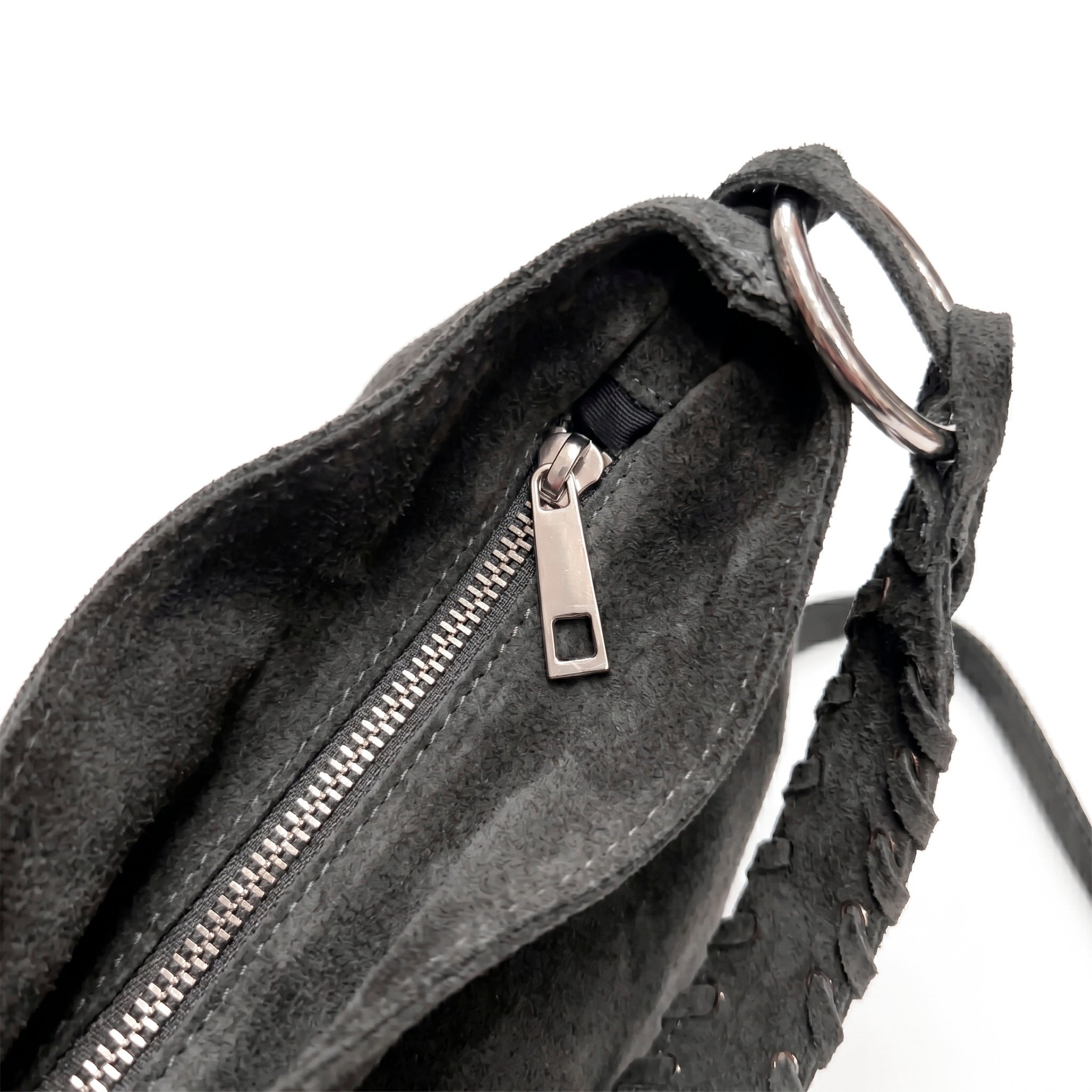 HALO - Bolso de hombro con asa trenzada GRIS