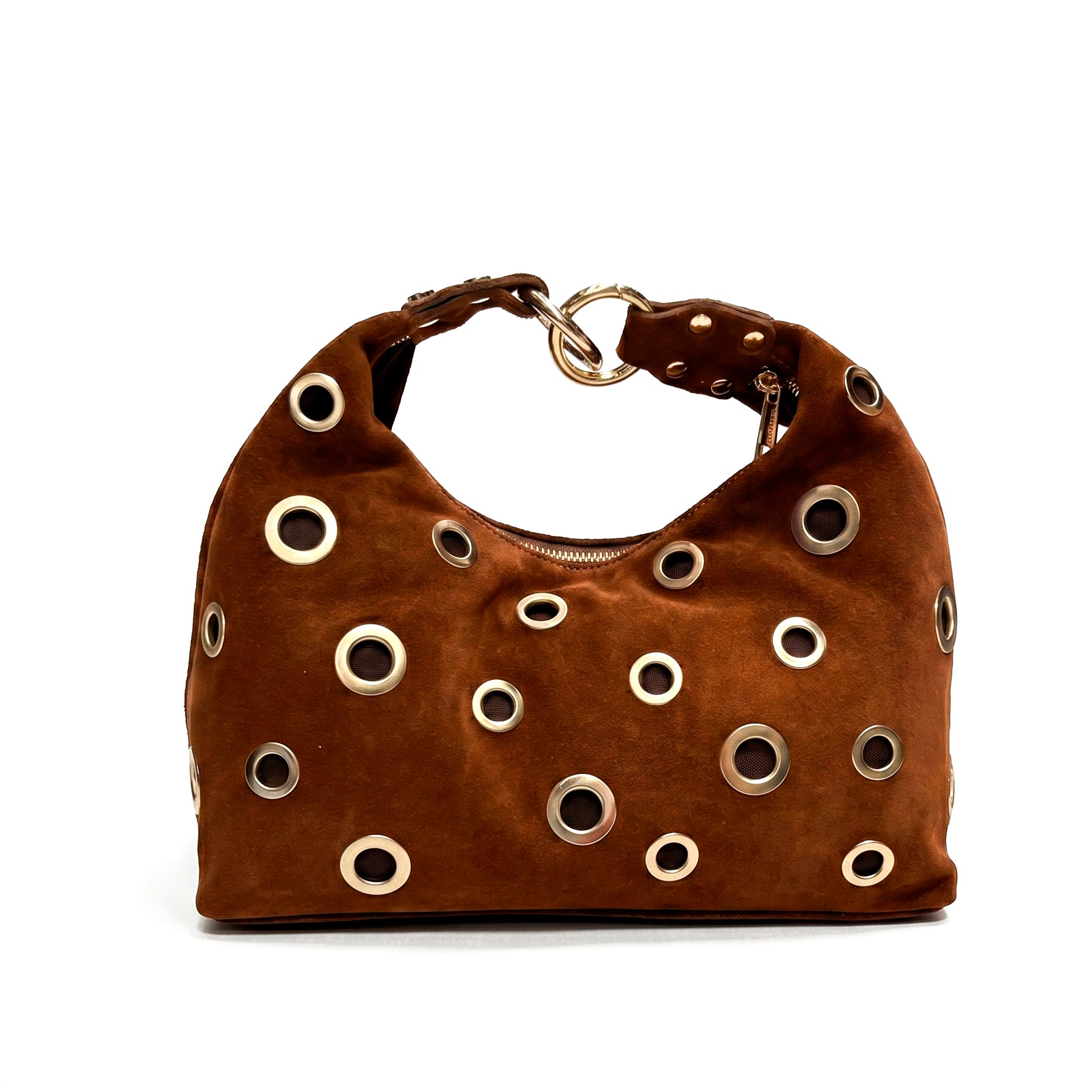 RHEA - Bolso Hobo de ante MARRÓN