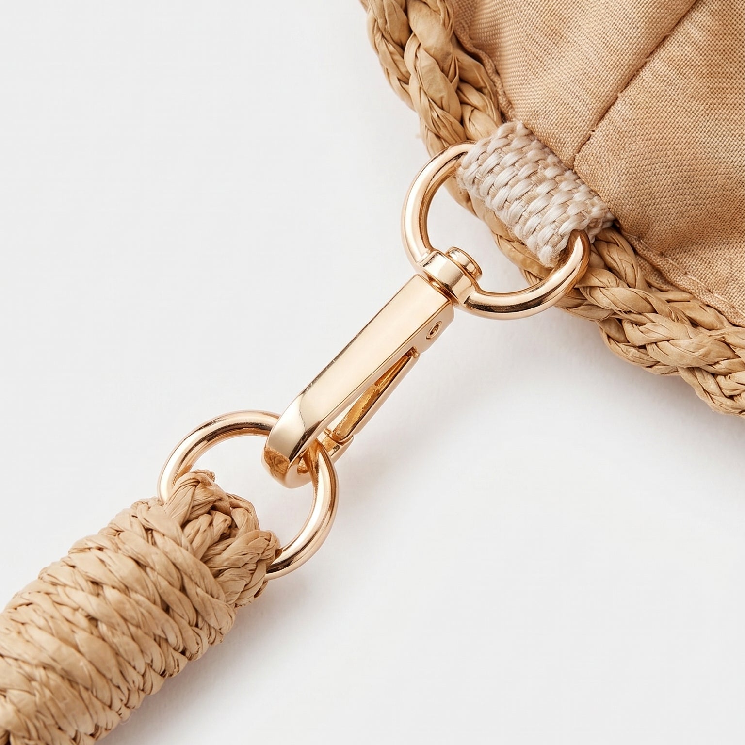 VELA - Set de 3 bolsos de rafia CAMEL