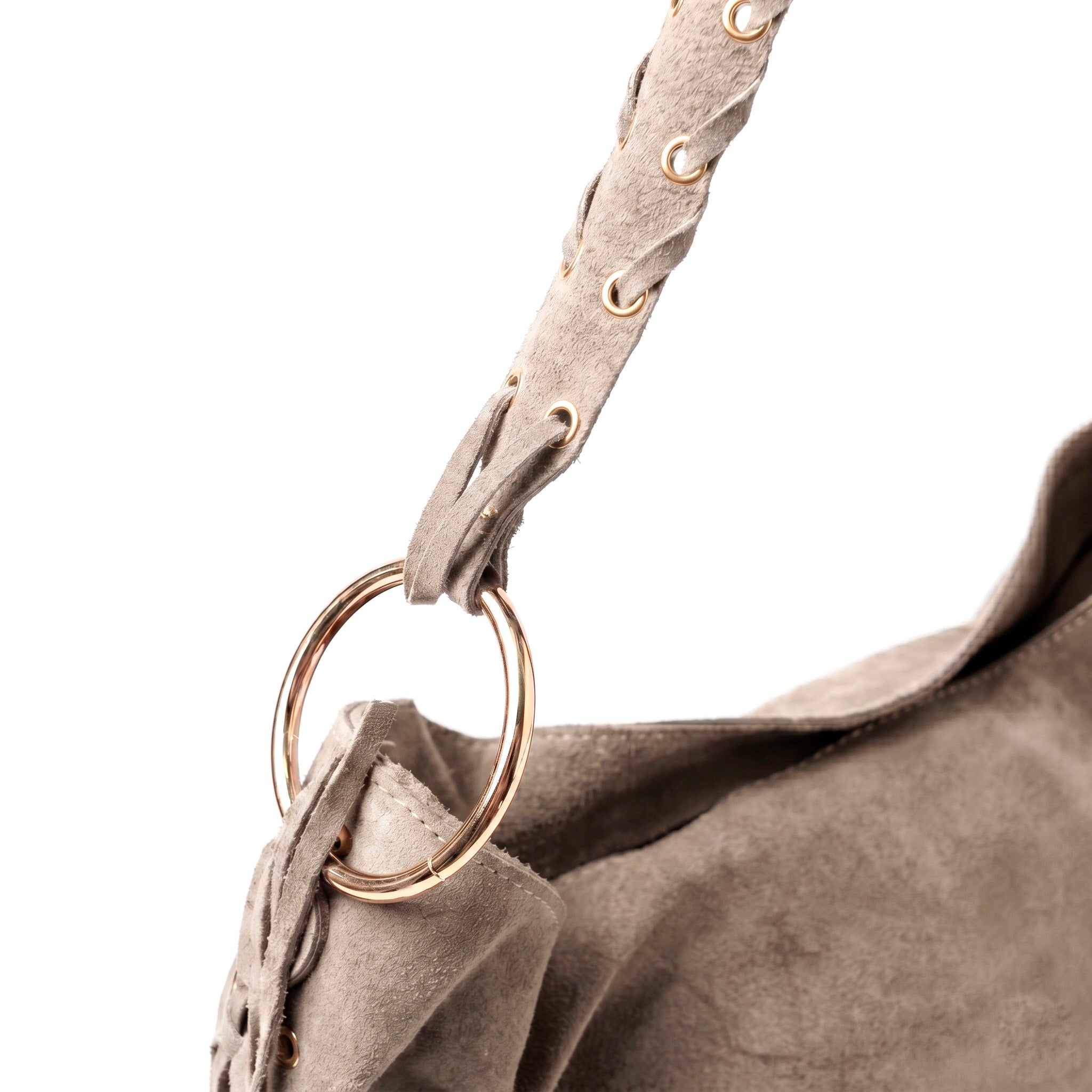 HALO - Bolso de hombro con asa trenzada BEIGE