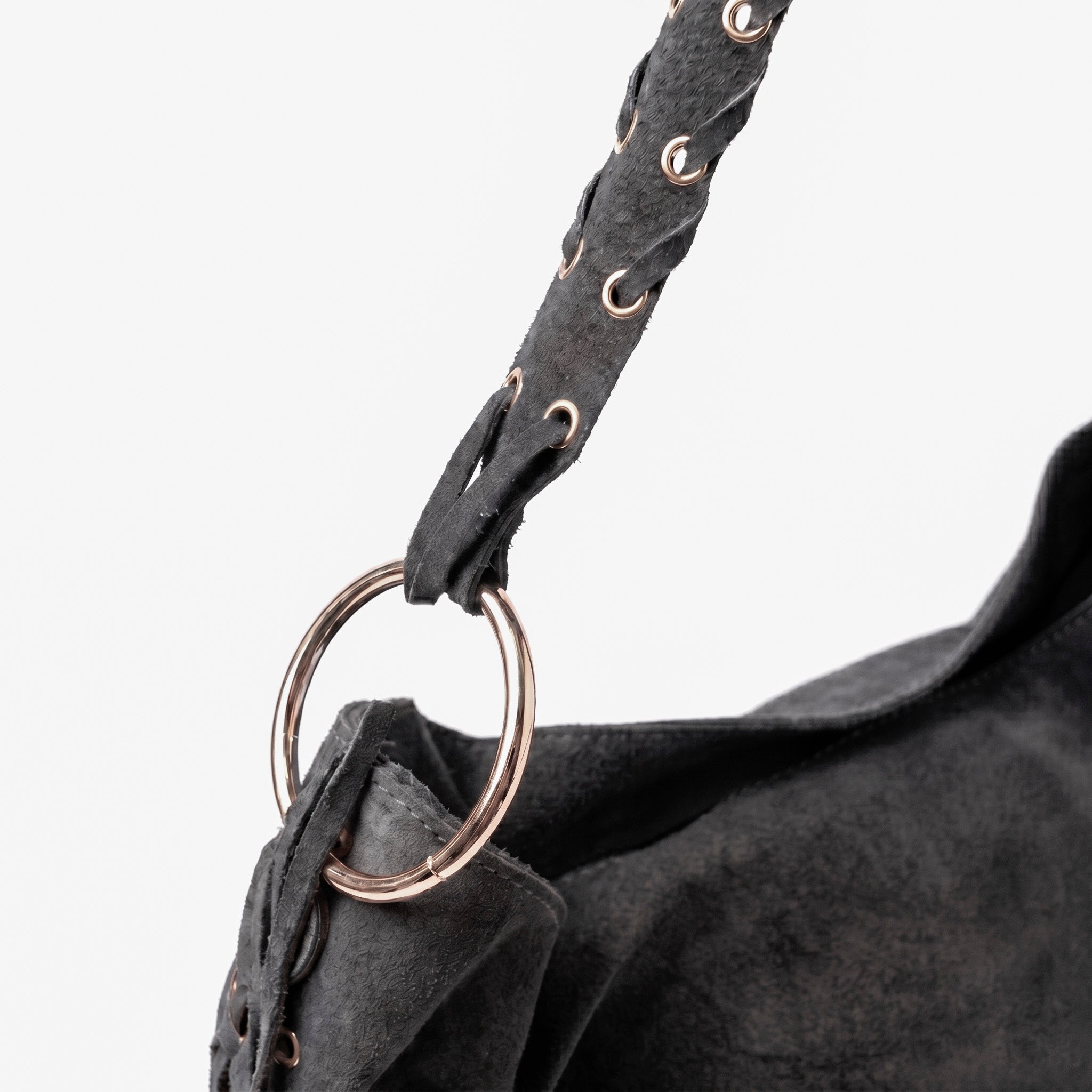HALO - Bolso de hombro con asa trenzada GRIS
