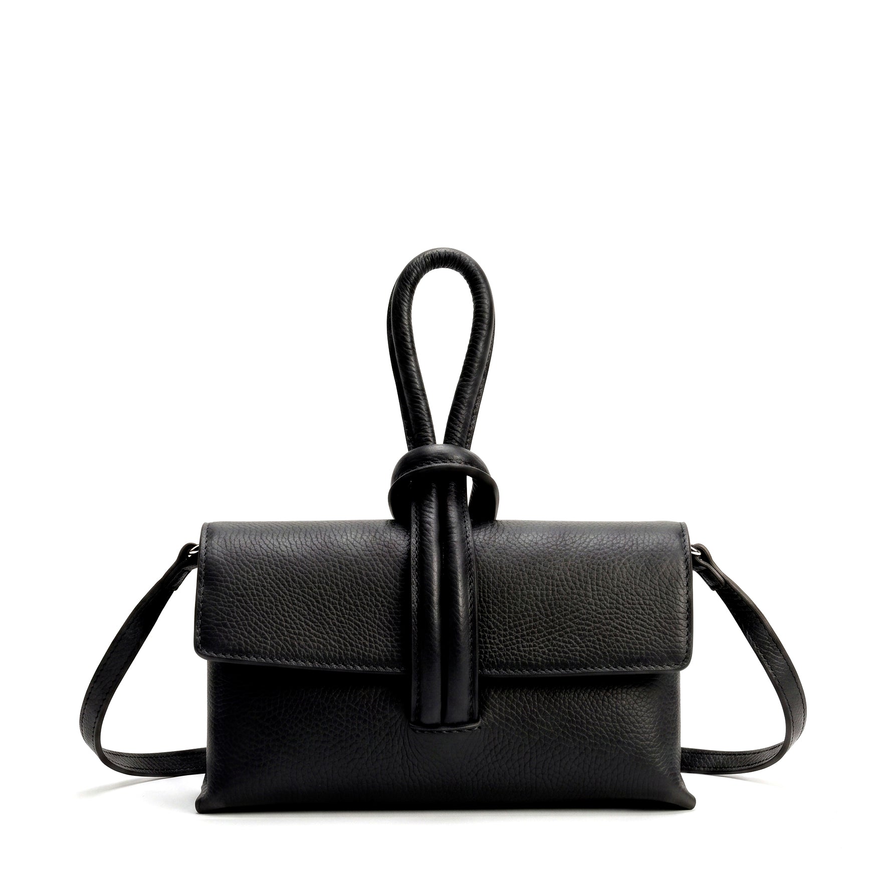 AURORA - Bolso de mano de piel NEGRO