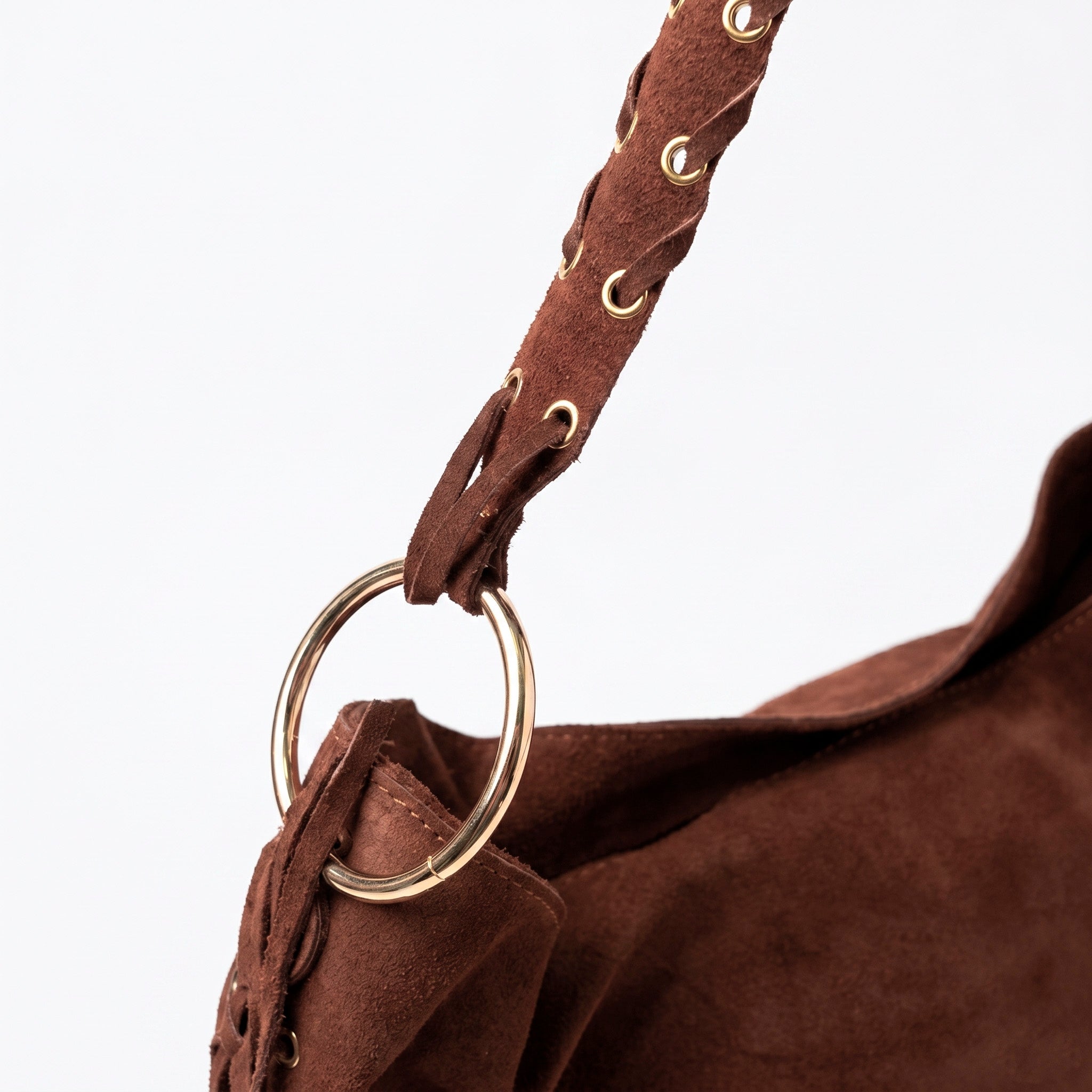 HALO - Bolso de hombro con asa trenzada MARRON