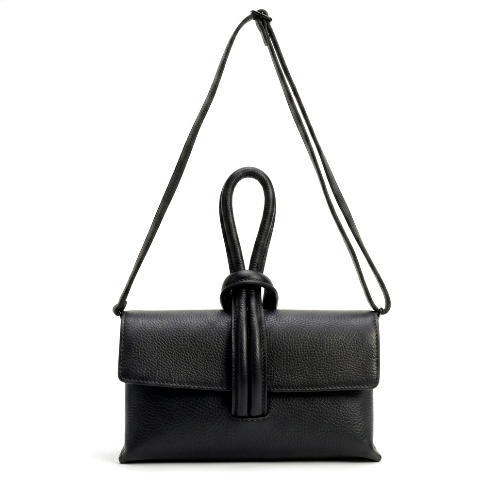 AURORA - Bolso de mano de piel NEGRO