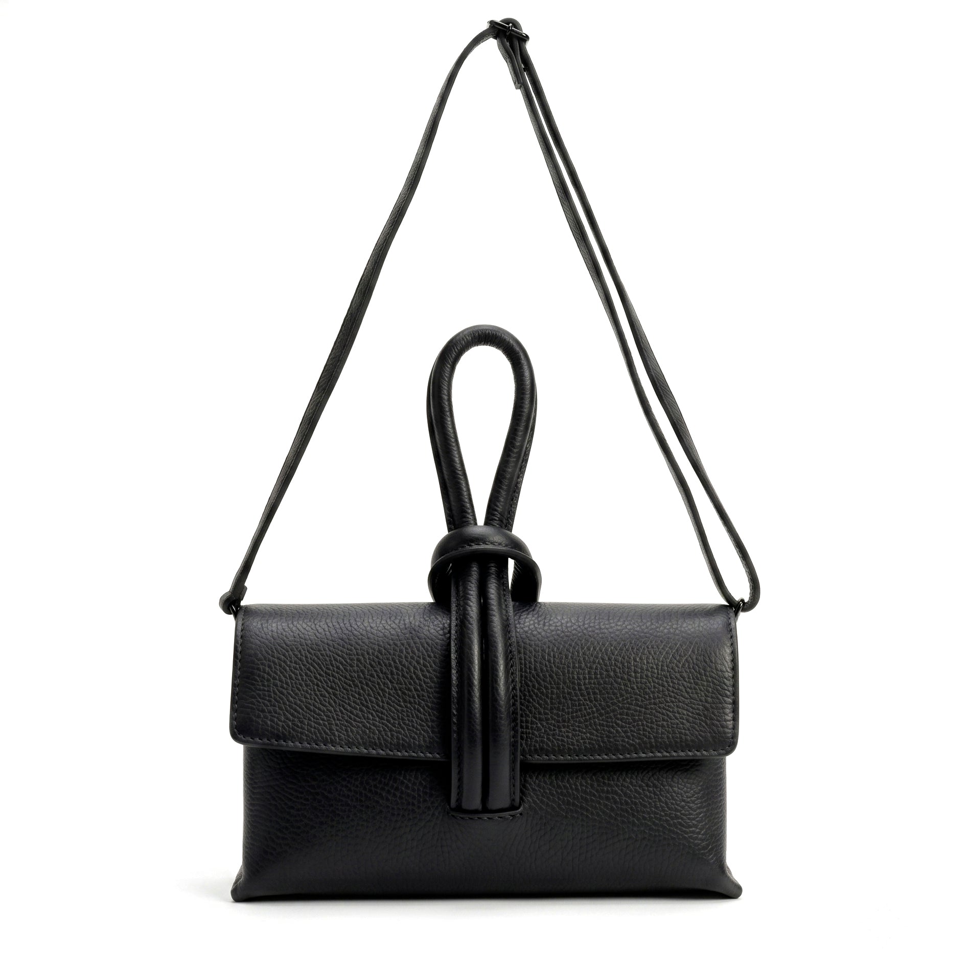 AURORA - Bolso de mano de piel NEGRO