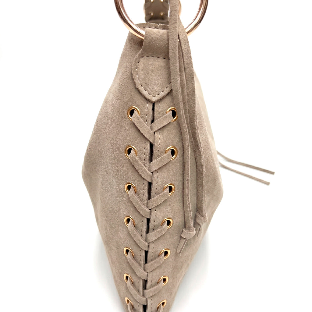 HALO - Bolso de hombro con asa trenzada BEIGE