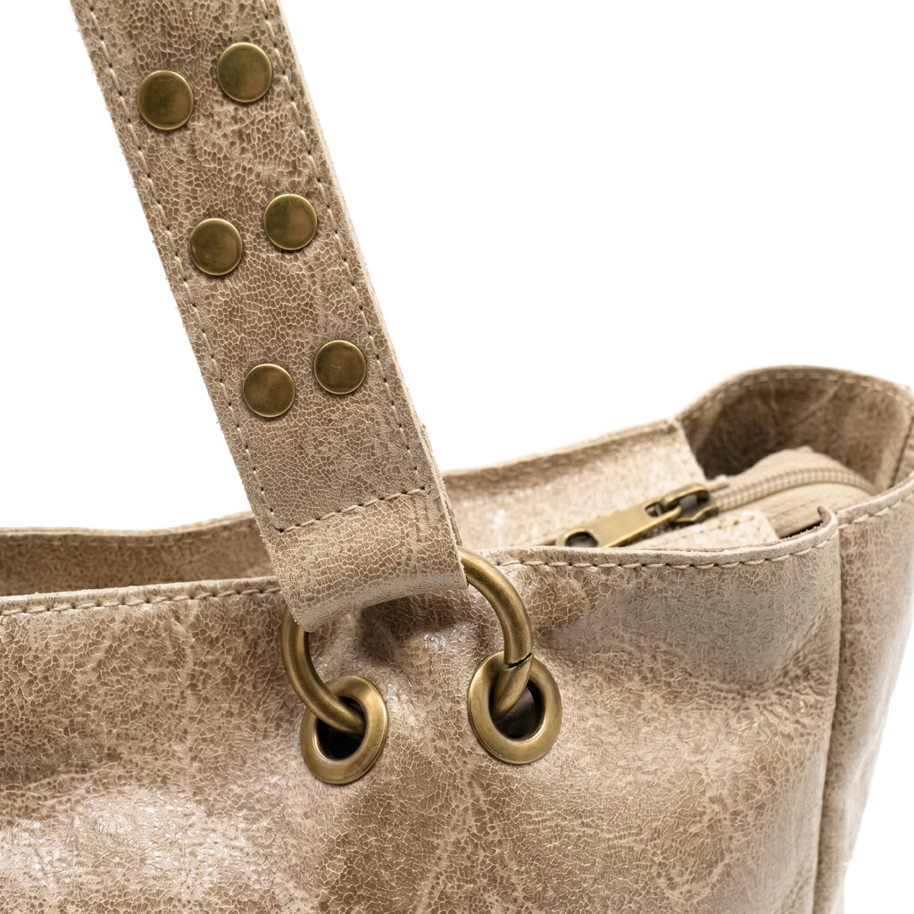 ALTAIR - Bolso shopper con tachuelas BEIGE