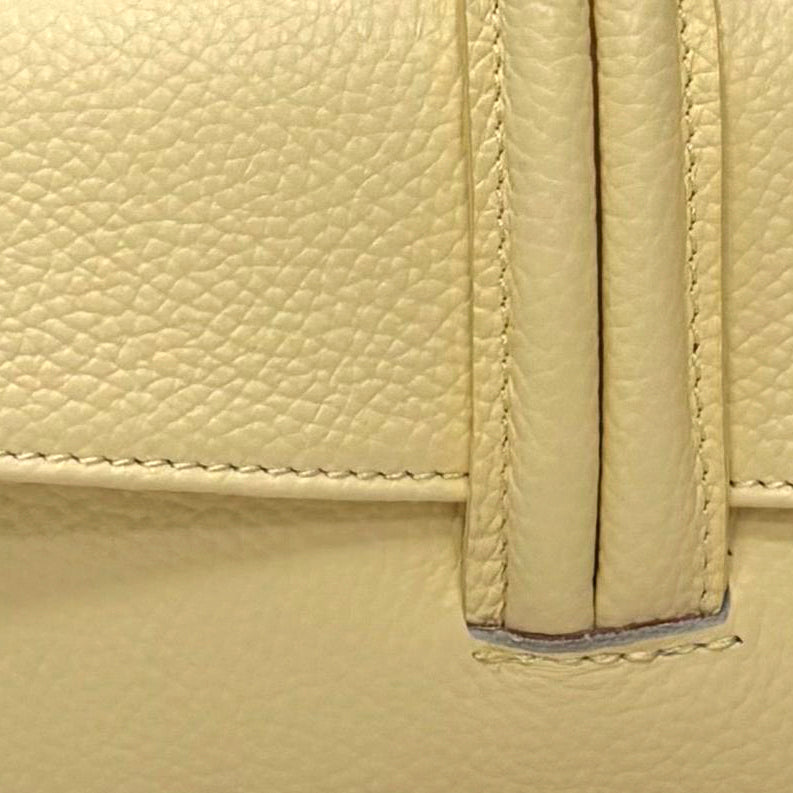 AURORA - Bolso de mano de piel AMARILLO
