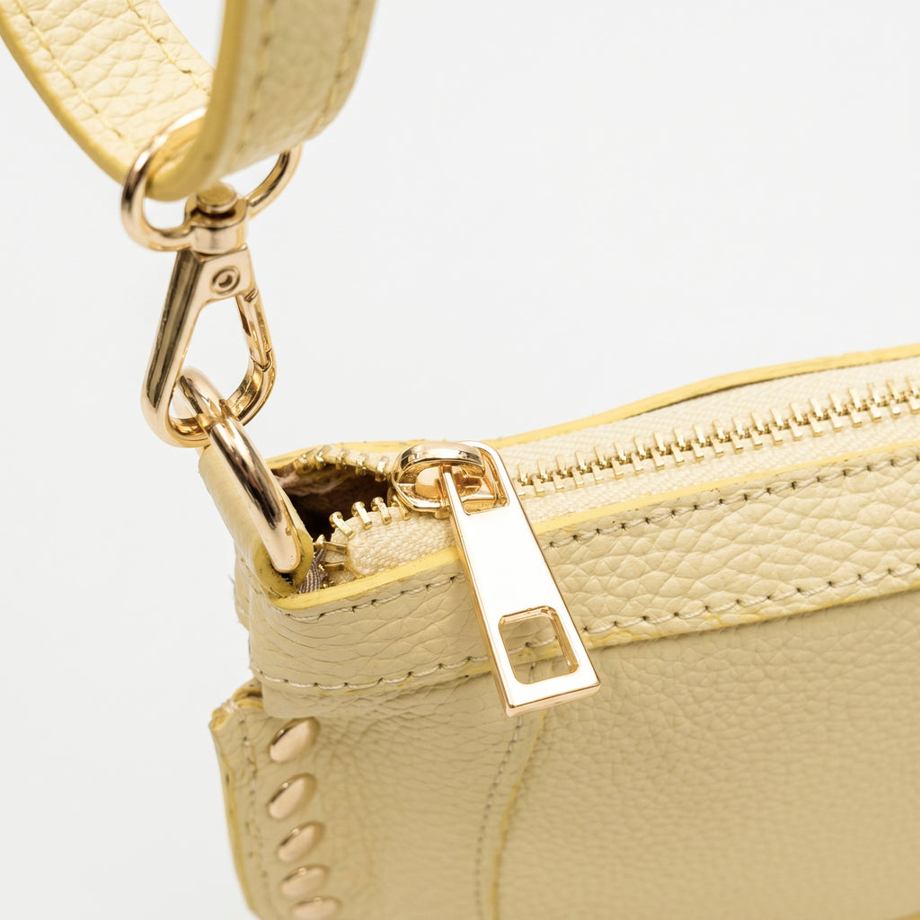 ÁUREA - Bolso bandolera de piel AMARILLO