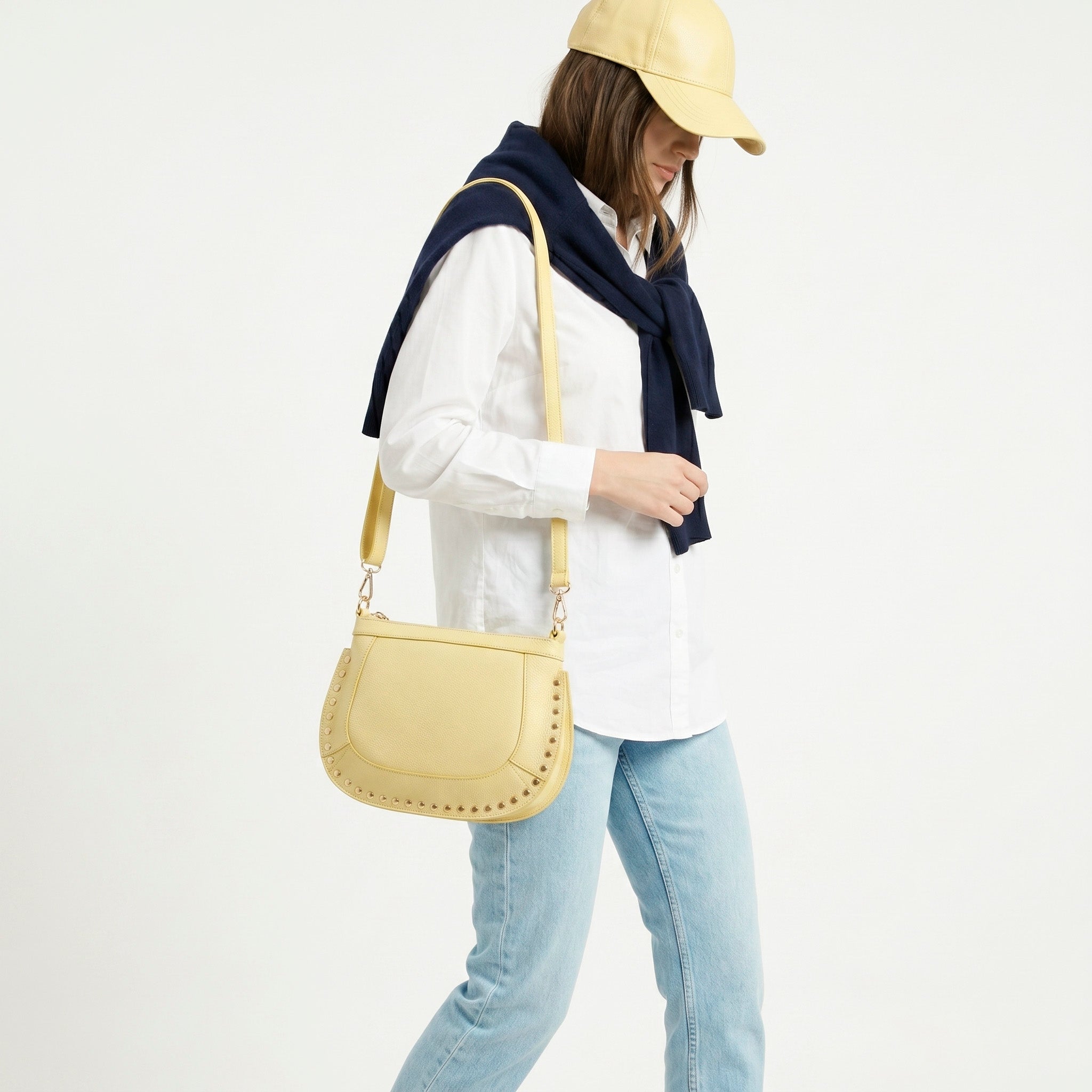 ÁUREA - Bolso bandolera de piel AMARILLO