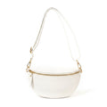 ELARA - Bolso riñonera de piel con correa ajustable BLANCO