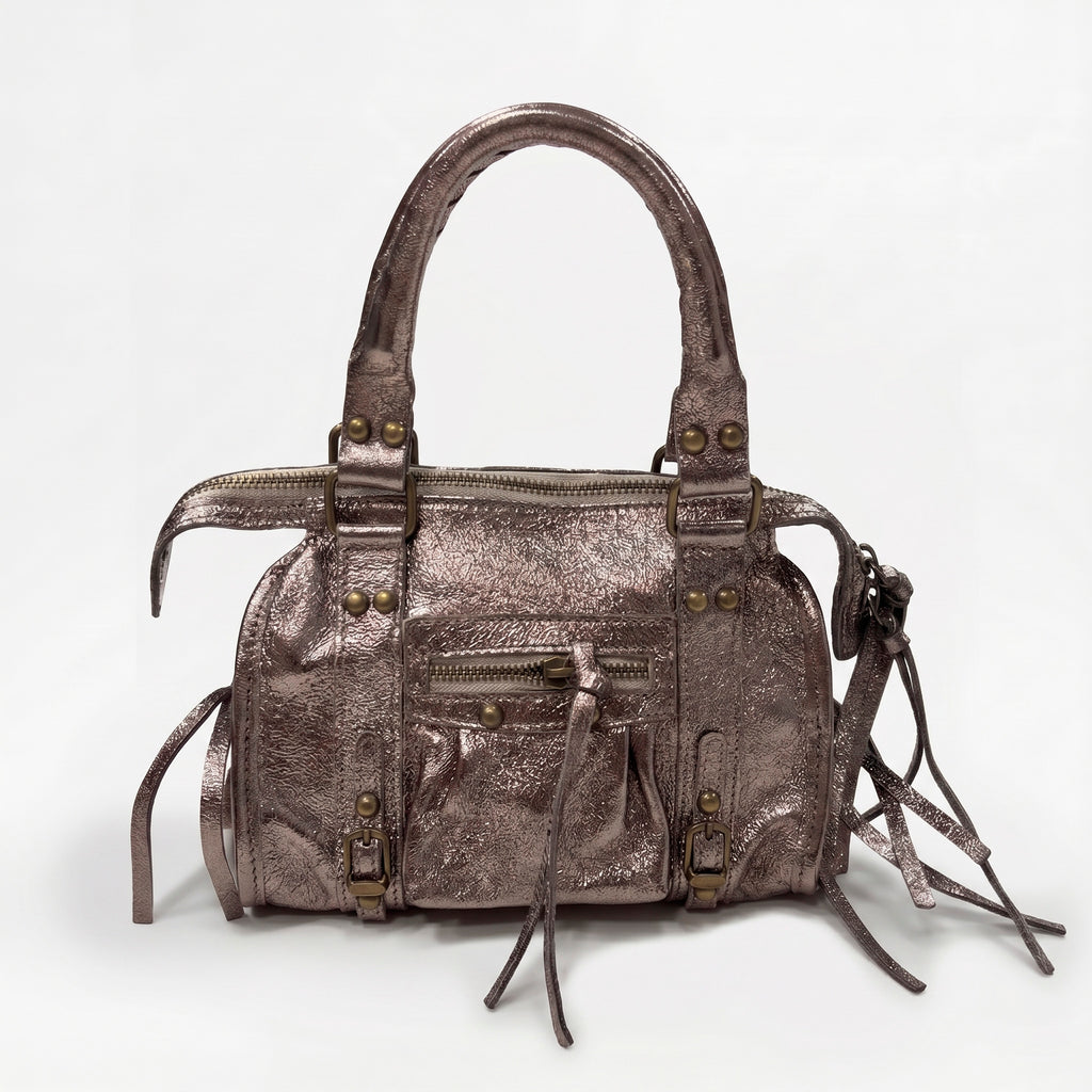 STELA - Bolso metalizado de piel BRONCE