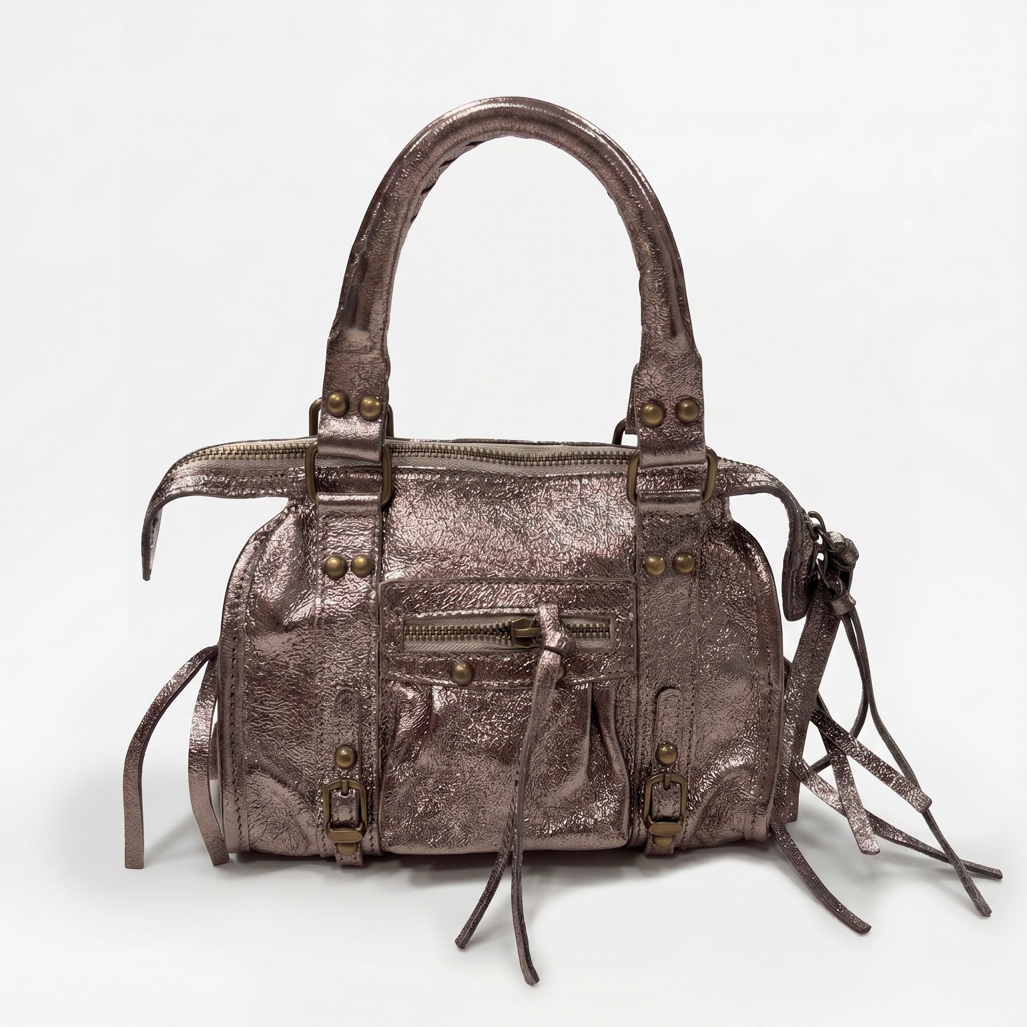STELA - Bolso metalizado de piel BRONCE