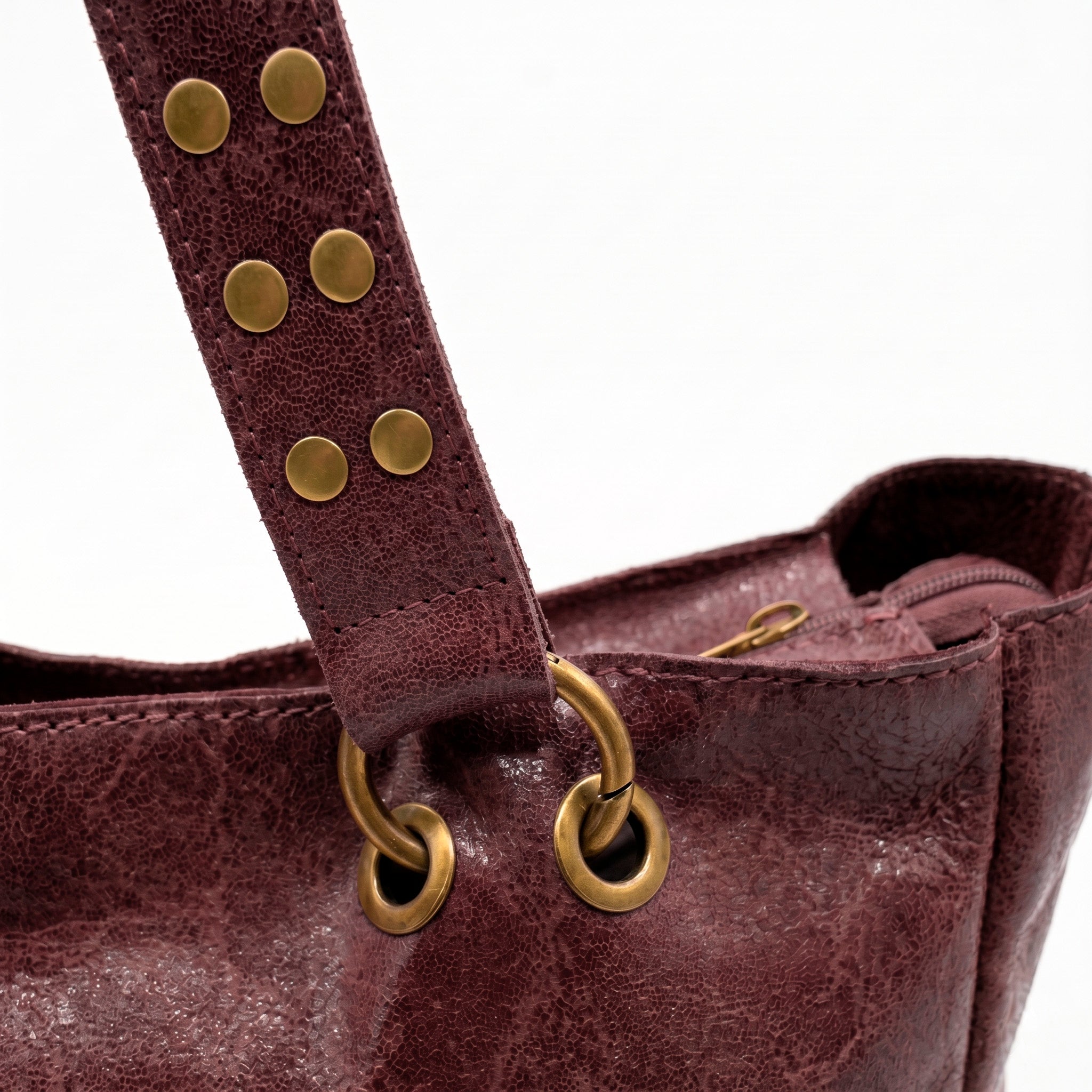 ALTAIR - Bolso shopper con tachuelas BURDEOS