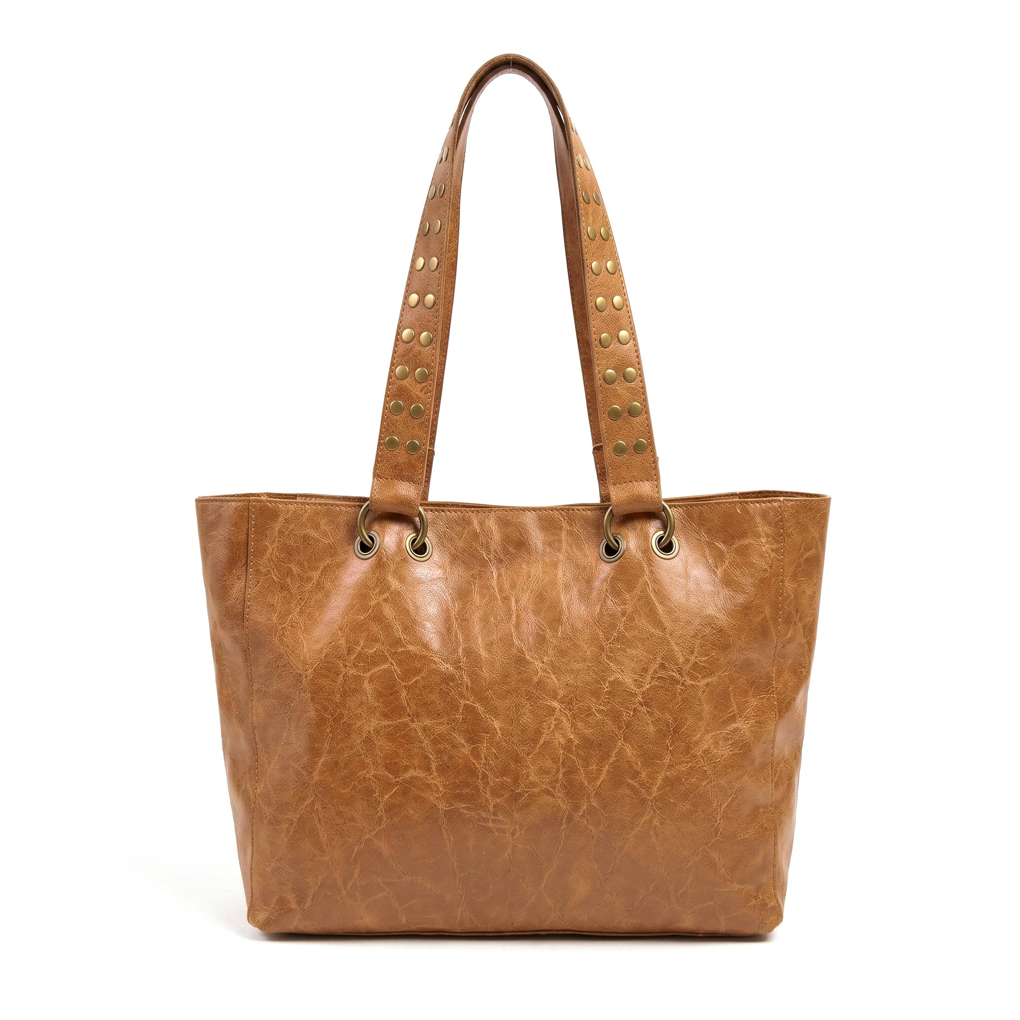 ALTAIR - Bolso shopper con tachuelas CAMEL