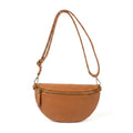 ELARA - Bolso riñonera de piel con correa ajustable CAMEL