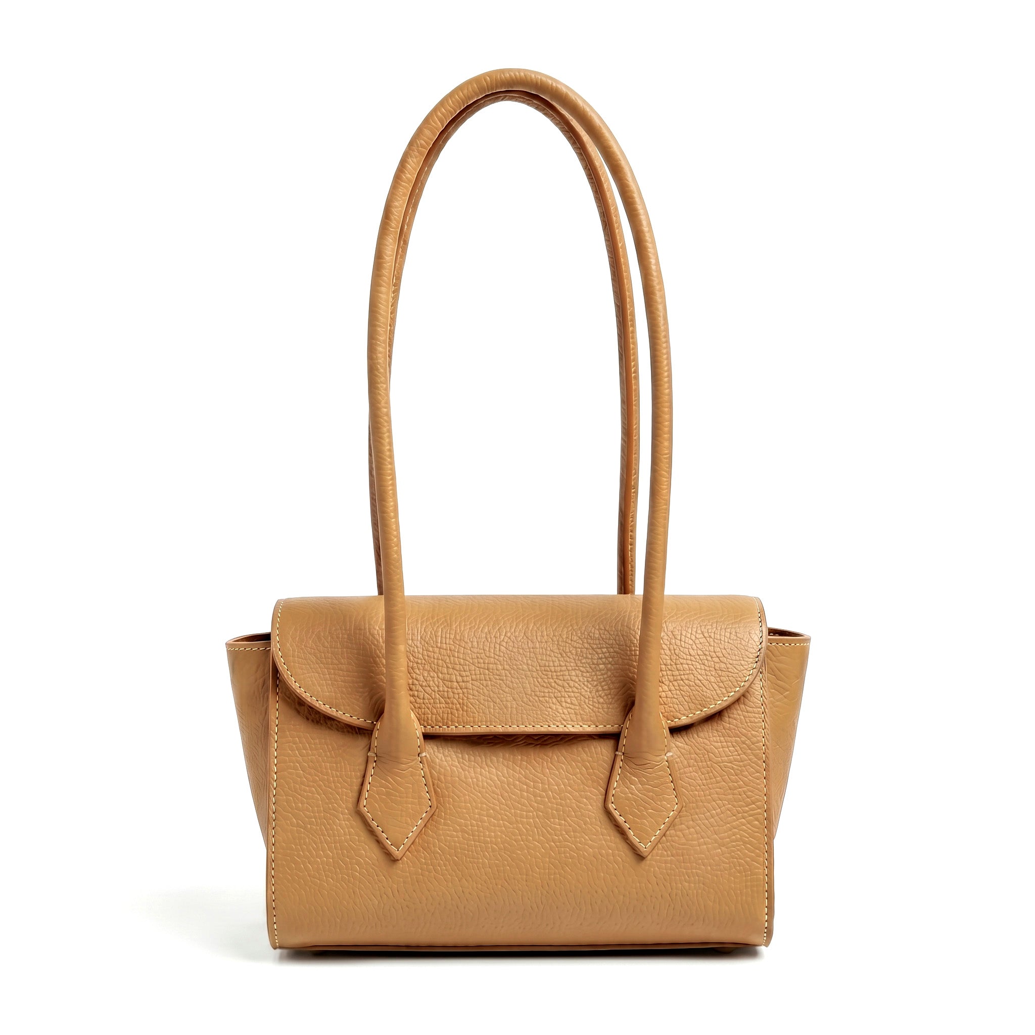 NÚBIA - Bolso trapezoidal de hombro CAMEL