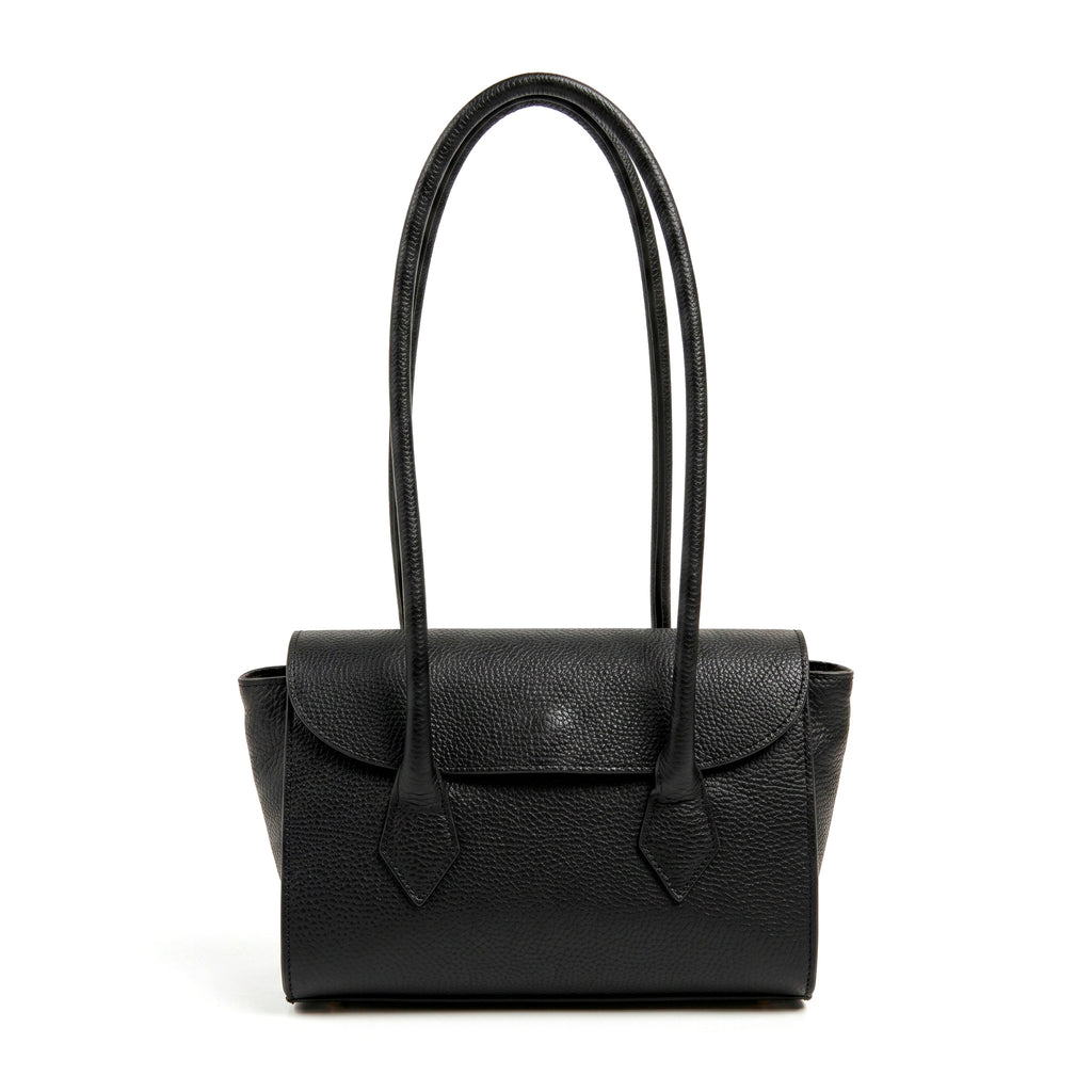 NÚBIA - Bolso trapezoidal de hombro NEGRO