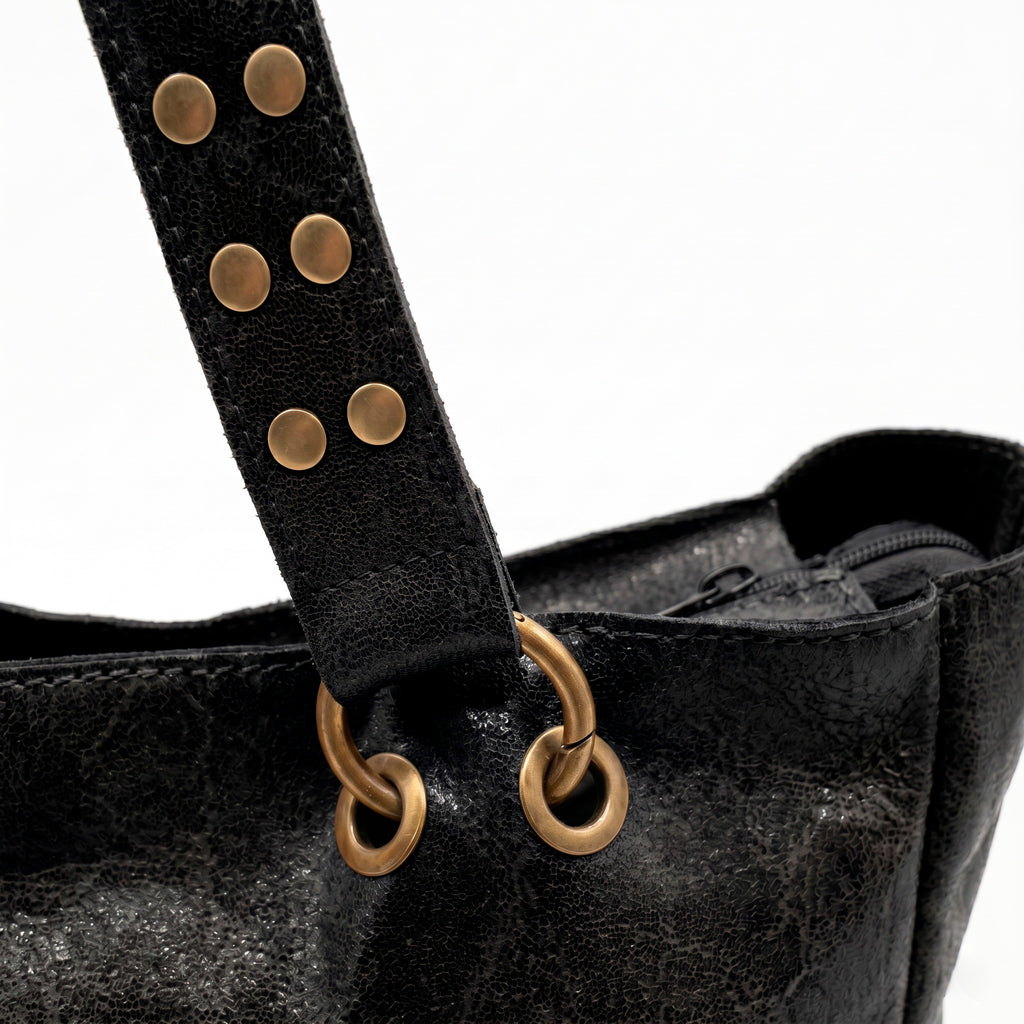 ALTAIR - Bolso shopper con tachuelas NEGRO