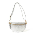 ELARA - Bolso riñonera de piel con correa ajustable PLATA