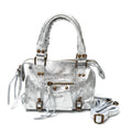 STELA - Bolso metalizado de piel PLATA