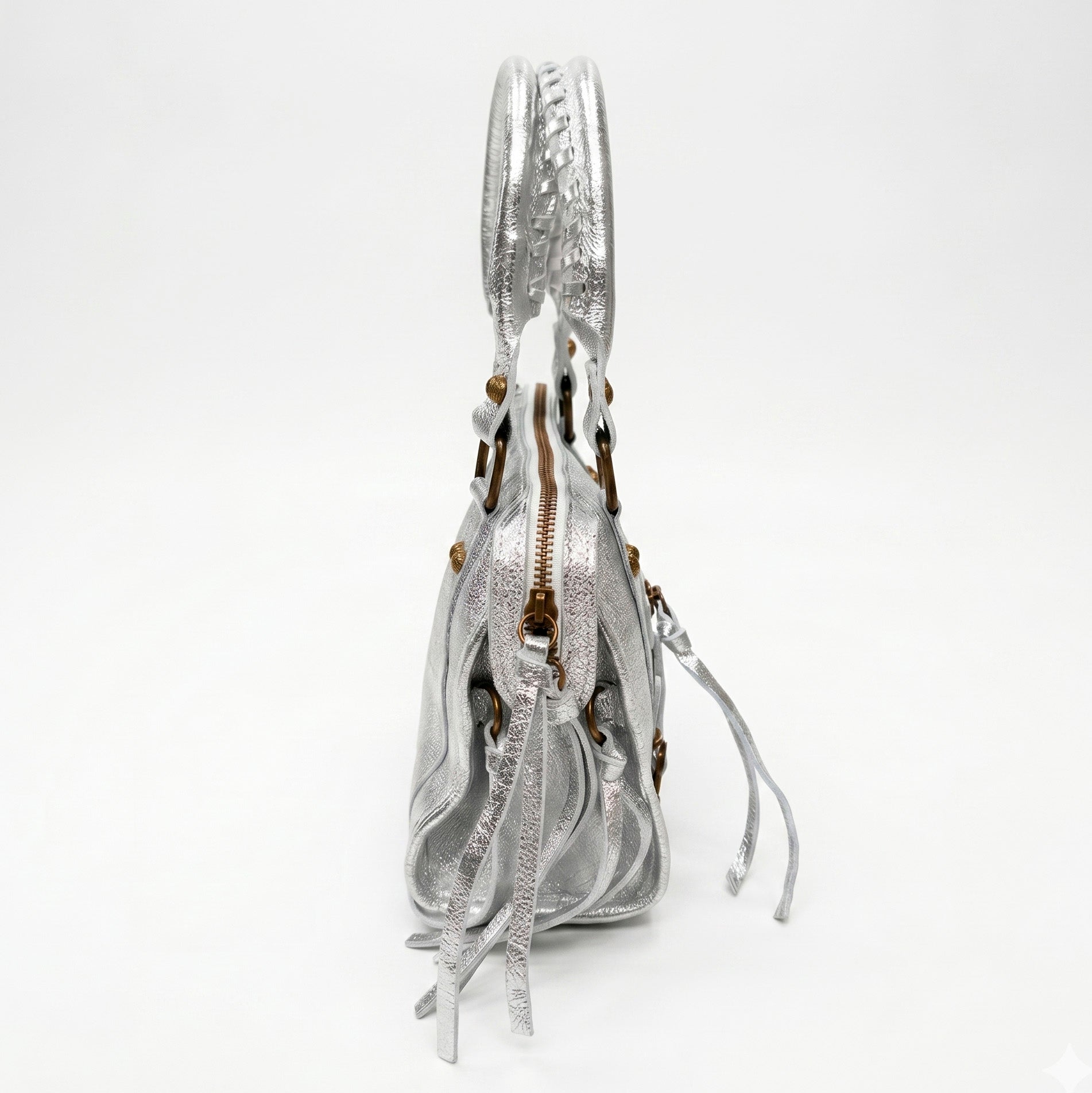 STELA - Bolso metalizado de piel PLATA