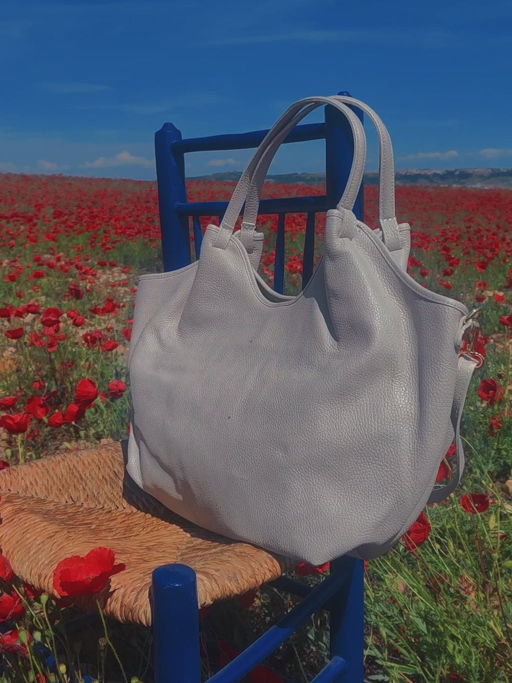 LUNA - Bolso Shopper Slouchy de piel BLANCO